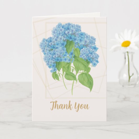 Blue Hydrangea Floral | Thank You  Kaart (Kleine Plant)