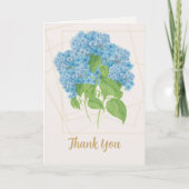 Blue Hydrangea Floral | Thank You  Kaart (Voorkant)