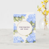 Blue Hydrangea Floral - Thinking Of You  Kaart (Gele Bloem)