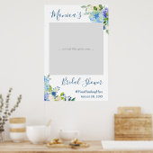 Blue Hydrangea Floral Vrijgezellenfeest Foto Booth Poster (Keuken)