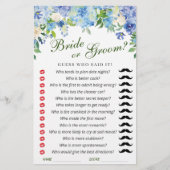 Blue Hydrangea Floral Vrijgezellenfeest Game (Voorkant)