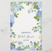 Blue Hydrangea Floral Vrijgezellenfeest Game (Achterkant)