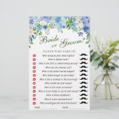 Blue Hydrangea Floral Vrijgezellenfeest Game (Staand voorkant)