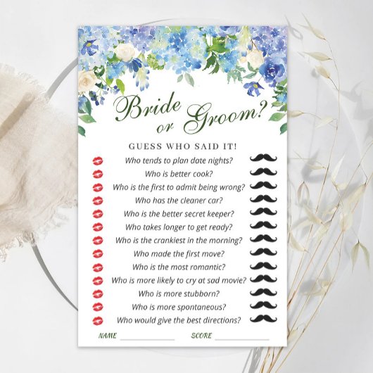 Blue Hydrangea Floral Vrijgezellenfeest Game