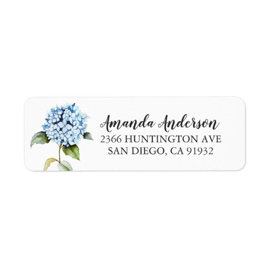 Blue Hydrangea Floral Vrijgezellenfeest Labels (Voorkant)