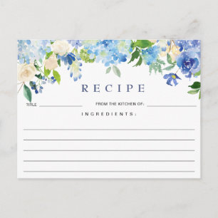 Blue Hydrangea Floral Vrijgezellenfeest Recipe Kaa Briefkaart