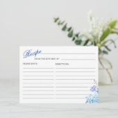 Blue Hydrangea Floral Vrijgezellenfeest Recipe Kaa Informatiekaartje (Staand voorkant)