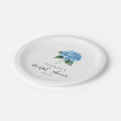 Blue Hydrangea Floral Vrijgezellenfeest Welkomstte Papieren Bordje (Gekanteld)