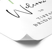 Blue Hydrangea Floral Vrijgezellenfeest Welkomstte Poster (Hoek)