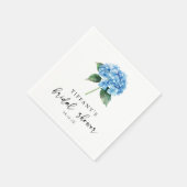 Blue Hydrangea Floral Vrijgezellenfeest Welkomstte Servet (Hoek)