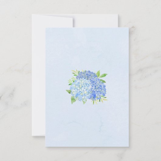 Blue Hydrangea Floral Waterverf Wedding Save The Date (Achterkant)