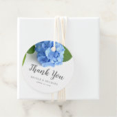 Blue Hydrangea Floral Wedding Bedankt Bedankjes Labels (In situ)