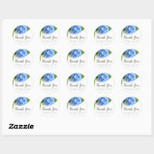 Blue Hydrangea Floral Wedding Bedankt Ronde Sticker (Vel)