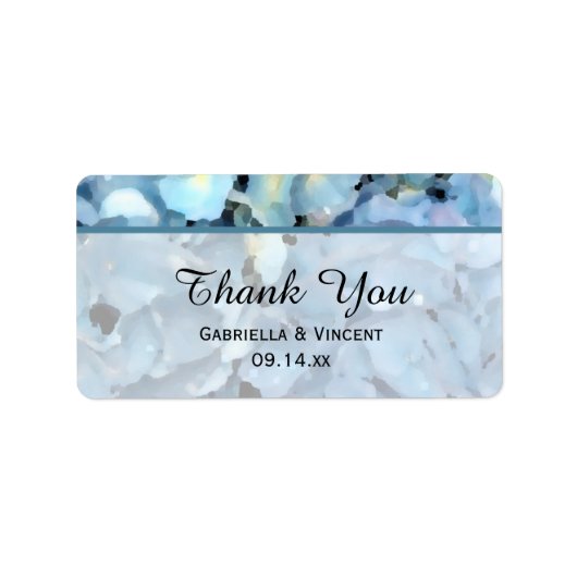 Blue Hydrangea Floral Wedding Bedankt voor je spul Etiket (Voorkant)