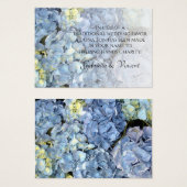 Blue Hydrangea Floral Wedding Charity Favor Kaart (Voorkant /achterkant)