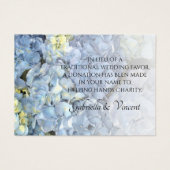 Blue Hydrangea Floral Wedding Charity Favor Kaart (Voorkant)