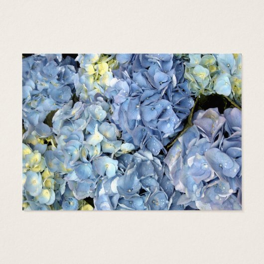 Blue Hydrangea Floral Wedding Charity Favor Kaart (Achterkant)
