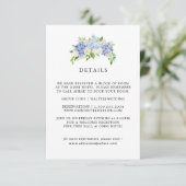 Blue Hydrangea Floral Wedding Details Kaarten (Staand voorkant)