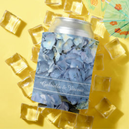 Blue Hydrangea Floral Wedding Favor Blikjeskoeler