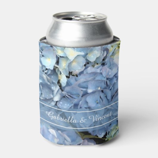 Blue Hydrangea Floral Wedding Favor Blikjeskoeler (Blikje Voorkant)
