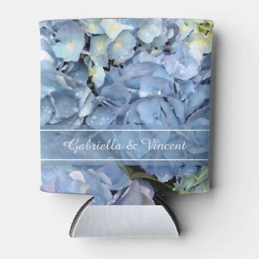 Blue Hydrangea Floral Wedding Favor Blikjeskoeler (Voorkant)