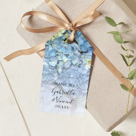 Blue Hydrangea Floral Wedding Favor Labels Cadeaulabel