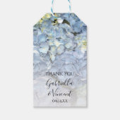 Blue Hydrangea Floral Wedding Favor Labels Cadeaulabel (Voorkant)