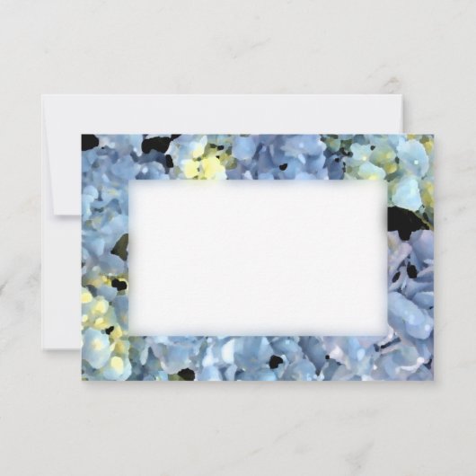 Blue Hydrangea Floral Wedding Flat Dank je wel Kaart (Achterkant)