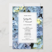 Blue Hydrangea Floral Wedding Kaart (Voorkant)