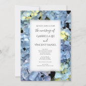 Blue Hydrangea Floral Wedding Kaart (Voorkant)