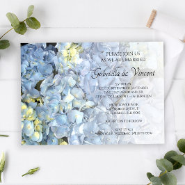 Blue Hydrangea Floral Wedding Kaart