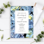 Blue Hydrangea Floral Wedding Kaart