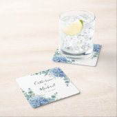 Blue Hydrangea Floral Wedding  Kartonnen Onderzetters (Insitu)