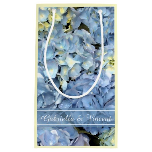 Blue Hydrangea Floral Wedding Klein Cadeauzakje (Voorkant)