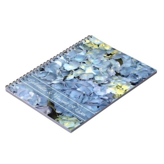 Blue Hydrangea Floral Wedding Notitieboek (Linkerzijde)