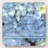 Blue Hydrangea Floral Wedding Onderzetter (Voorkant)