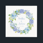 Blue Hydrangea Floral Wedding Paper Napkin Servet<br><div class="desc">Blue Hydrangea Floral Wedding Paper Napkin for your wedding day!</div>