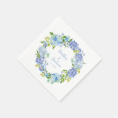 Blue Hydrangea Floral Wedding Paper Napkin Servet (Hoek)