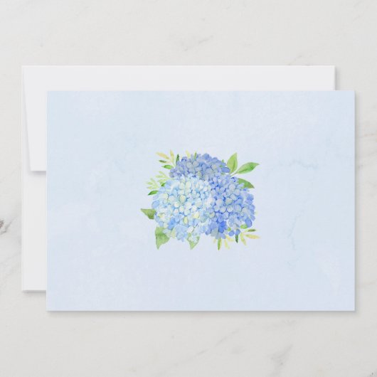 Blue Hydrangea Floral Wedding Photo Save the Date (Achterkant)