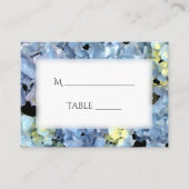 Blue Hydrangea Floral Wedding Place Cards Plaatskaartje (Voorkant)