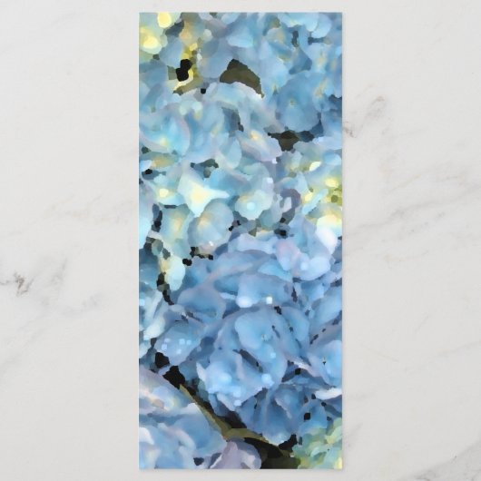 Blue Hydrangea Floral Wedding Programme Programmakaart (Achterkant)