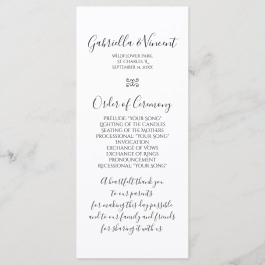 Blue Hydrangea Floral Wedding Programme Programmakaart (Voorkant)