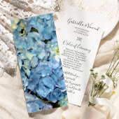 Blue Hydrangea Floral Wedding Programme Programmakaart