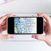 Blue Hydrangea Floral Wedding Rehearsal Dinner Kaart