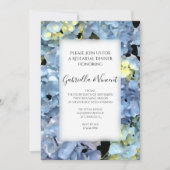 Blue Hydrangea Floral Wedding Rehearsal Dinner Kaart (Voorkant)