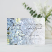 Blue Hydrangea Floral Wedding RSVP Response (Staand voorkant)