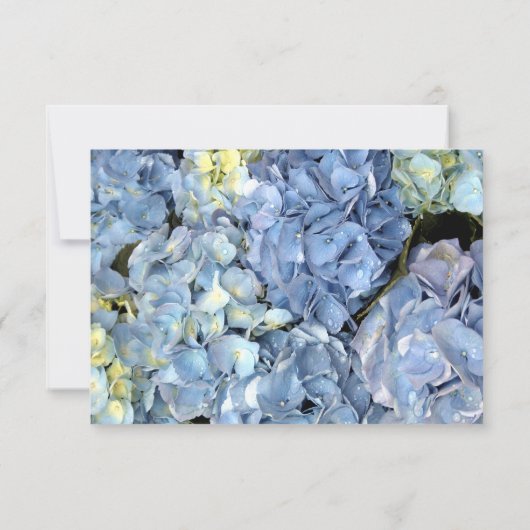 Blue Hydrangea Floral Wedding RSVP Response (Achterkant)
