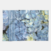 Blue Hydrangea Floral Wedding Save the Date Theedoek (Horizontaal)