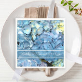 Blue Hydrangea Floral Wedding Servetten