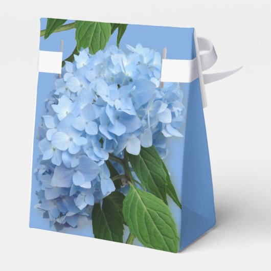 Blue Hydrangea Floral Wedding Shower Hartelijk dan Bedankdoosjes (Achterkant)